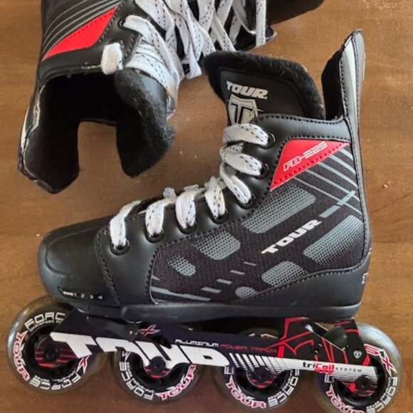 Tour FB-225 Nano Tech In Line Skates Youth Adjustable Size 1-4 Tri Coil System - Picture 1 of 14